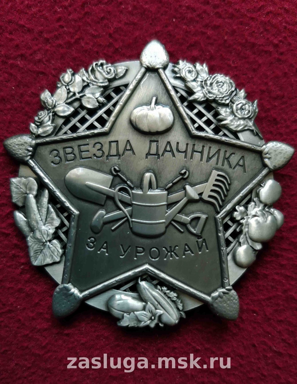 ЗНАК-БЛЯХА ЗВЕЗДА ДАЧНИКА ЗА УРОЖАЙ | За заслуги Москва медали, знаки,  ордена,